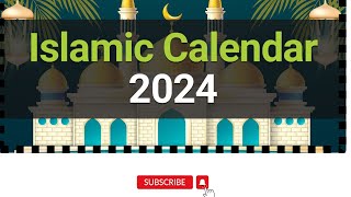 Islamic Calendar 2024 1445 1446H  Hijri Calendar 2024 14451446 2024  2024 Islamic Calendar [upl. by Lucila292]