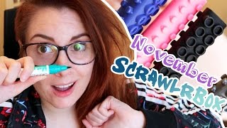 Opening SCRAWLRBOX November Brush LEGO PENS [upl. by Gaven]