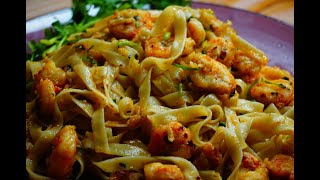 Buttered Garlic Shrimp Noodles in 10 minutes [upl. by Aiynat]