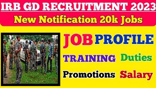 IRB GD Recruitment 2023  Job Profile Training Salary Promotions Duties Full Details [upl. by Otrebmal]