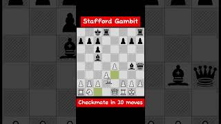 Stafford Gambit Checkmate in 20 moves chess [upl. by Ymrej142]