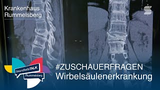 Zuschauerfragen zum Thema Wirbelsäulenerkrankungen  GesundheitsTALK Rummelsberg [upl. by Aztiray]