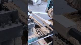 Four function switching CNC woodworking lathe processes wooden table legs octagonal prism turning [upl. by Llekram227]