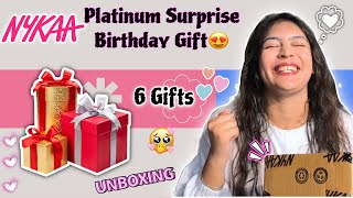 Nykaa Prive Platinum Birthday Gift Unboxing🎂🎀  Nykaa sent 6 Gifts🥳  Nykaa Haul  Khushi Khanna [upl. by Carlina]