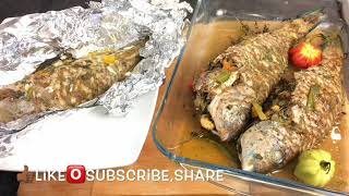 JAMAICAN STUFFED ROAST FISH WITH CALLALOOSHRIMP TWO WAYS  FOIL OVEN FISH [upl. by Montfort505]