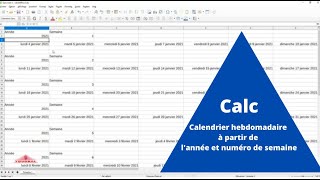 FORMATION  Calc  Calendrier hebdomadaire à partir de lannée et numéro de semaine [upl. by Kir725]