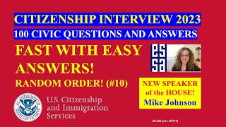 2024 EASY Answer Fast USCIS Official 100 Civics Questions and Answers US Citizenship Interview 2024 [upl. by Zwiebel701]