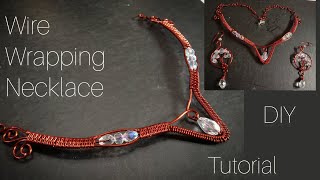 DIY Wire wrapping necklace making diy wirewrap necklace making tutorial [upl. by Tallu]