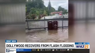 Dollywood visitors spend hours trying to leave flooded park [upl. by Eitsyrhc265]