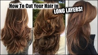 HOW I CUT MY HAIR AT HOME IN LONG LAYERS │ Long Layered Haircut DIY at Home │Updated [upl. by Auot]