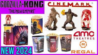 AMC Exclusive Popcorn Tin amp Figure Cup Godzilla x Kong The New Empire Cinemark Regal Movie Theater [upl. by Latin321]