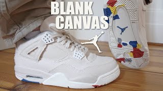 THESE ARE CLEAN  JORDAN 4 BLANK CANVAS REVIEW amp ON FEET [upl. by Ymas172]