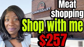 SHOP WITH ME 🛒 SPENT 257 AT THE COMMISSARY MONTHLY MEAT SHOPPING dailyvlogs food shopwithme [upl. by Bria]