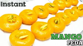 Easy Mango Peda Recipe With Milk PowderMango sweet Recipe Indian Style मैंगो पेड़ा Aam Peda Recipe [upl. by Brigitte]