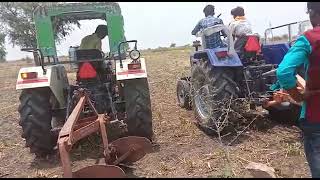 Mahindra Trakstar 550 Vs Swaraj 744 Demo on Plough  Tractor Video  Swaraj Tractor Demo  Tractor [upl. by Dudden127]