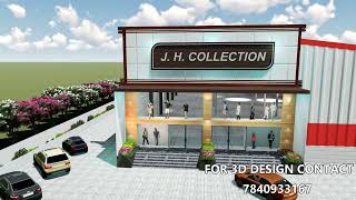 cloth showroom PEB 3D walkthrough  3D design industrial shed  contact 7840933167 [upl. by Eniamurt]