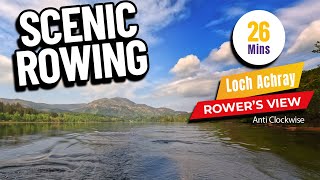 Scenic Rowing Loch Achray Scotland  Anticlockwise  Row Like Youre There [upl. by Aimet]