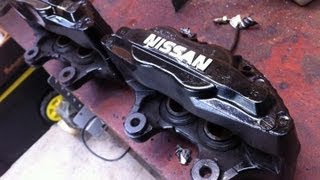 S13 to Z32 front caliper conversion [upl. by Ahsoet350]