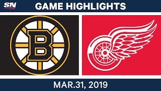 NHL Game Highlights  Bruins vs Red Wings – March 31 2019 [upl. by Tepper]