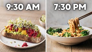 24 hours of healthy vegan meals easy amp high protein [upl. by Elleinnod]