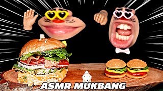 ASMR MUKBANG Real Burger VS Jelly Burger 🍔TWIN RealMouth EATING SHOW [upl. by Publius]