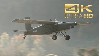 4K Pilatus PC6 Turbo Porter Swiss Air Force arrival at Meiringen Air Base LSMM V612 [upl. by Stacy]