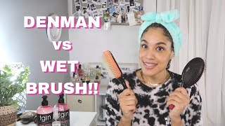 Denman vs Wet Brush Which Brush is better for Styling 3b Curls [upl. by Oderfliw]