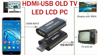 HDMi USB How To Connect Smartphone To OLD TV LED TV HDTV [upl. by Nylecaj]