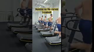 Running on the curved nonelectrical treadmill in the gym 🤟fitnessequipment treadmill [upl. by Sadowski]