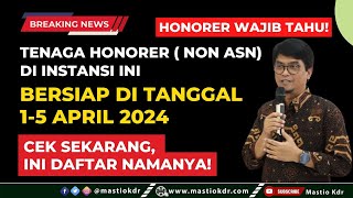 Tenaga Honorer Siapsiap Ditanggal 15 April 2024 Jangan Sampai Terlambat [upl. by Nuahsor]