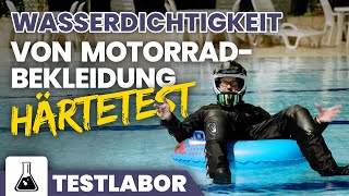 Textilkombi im Härtetest Wie wasserdicht ist Motorradbekleidung [upl. by Avilla]