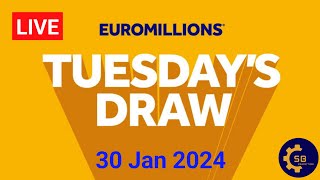 The National Lottery Euromillions Draw Live Results Tuesday 30 January 2024  Euromillions Draw Live [upl. by Nomis17]