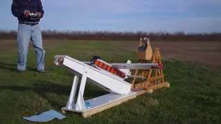 Trebuchet Catapult Launches RC Plane [upl. by Enimzaj579]