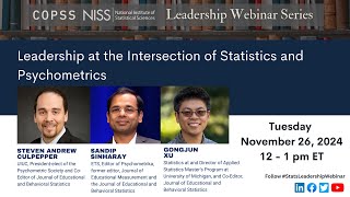 COPSS NISS Leadership Webinar Leadership at the Intersection of Statistics and Psychometrics [upl. by Eserrehs]