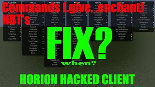 Horion Hacked Client All Commands amp NBTs Broken  FIX  give enchant dupe [upl. by Akcirederf]