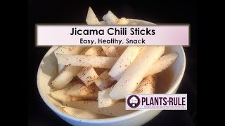 Jicama Sticks with Chili Powder  Easy Healthy PlantBased Snack [upl. by Hsekar24]