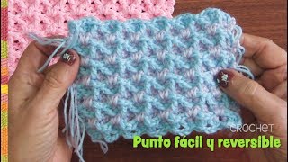 Punto fácil y reversible para colchitas de bebé tejido a crochet 👶🏻  Tejiendo Perú [upl. by Damick]