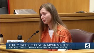 Ashley Kroese sentenced to 8 years in prison for death of Brentwood police officer [upl. by Aznofla]