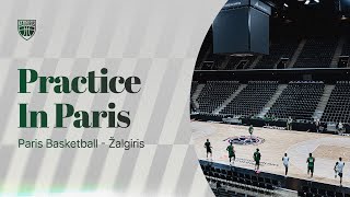 Žalgiris practice in Paris checking the rims and making halfcourt shots [upl. by Flower]