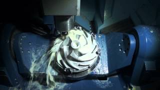 Machining 500mm titanium compressor wheel in 5 axis [upl. by Kubiak86]