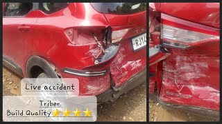 Renault Triber Build Quality and 4Star Safety Real Accident Comparison with Ertiga tribercar [upl. by Apps]