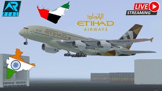 🔴 Real Flight Simulator  Etihad Airways A380800  Mumbai BOM  Abu Dhabi AUH [upl. by Maurie448]