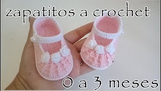 Zapatitos a crochet para bebé en relieve  Modelo Rebecca 0  3 meses [upl. by Adnalay]