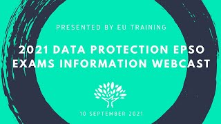 2021 EPSO Data Protection Exams Information Webcast [upl. by Euqinomad]