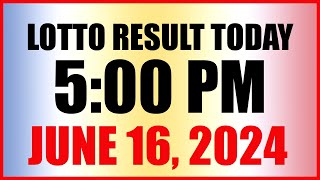 Lotto Result Today 5pm June 16 2024 Swertres Ez2 Pcso [upl. by Erised947]