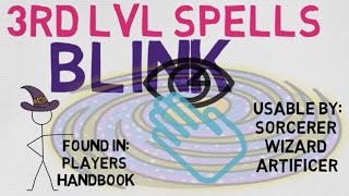 3rd Level Spell 6 Blink DnD 5E Spell [upl. by Ellenid329]