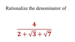 Rationalising the denominator with 3 terms  Rationalise 42√3√7  Rationalisation  Number System [upl. by Tracie]