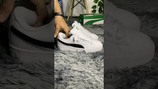 Puma suede XL Leather blanco y Negro on Feet linkinpark shorts pumasuede [upl. by Arrat]