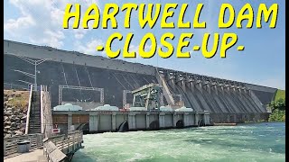 LAKE HARTWELL SC DAM  CLOSE UP From Below Hydro  Campground and Fishing Pier  lake river [upl. by Afrika281]