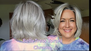 BelleTress TORANI in CHROME  WIG REVIEW  Heat Friendly lace front straight BOB [upl. by Dorita674]